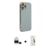MARSİLYAN™- iPhone 14 Pro Max Kılıf Yankı Serisi - Şeffaf Pasifik Cam Ekran Koruyucu + Bilvis Titan Kamera Lens - SH