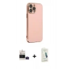 MARSİLYAN™- iPhone 14 Pro Max Kılıf Yankı Serisi - Şeffaf Pasifik Cam Ekran Koruyucu + Bilvis Titan Kamera Lens - SH