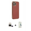 MARSİLYAN™- iPhone 14 Pro Max Kılıf Yankı Serisi - Şeffaf Pasifik Cam Ekran Koruyucu + Bilvis Titan Kamera Lens - GD