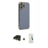 MARSİLYAN™- iPhone 14 Pro Max Kılıf Yankı Serisi - Şeffaf Pasifik Cam Ekran Koruyucu + Raze Metal Kamera Lens - GD