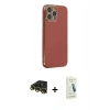 MARSİLYAN™- iPhone 14 Pro Max Kılıf Yankı Serisi - Şeffaf Pasifik Cam Ekran Koruyucu + Raze Metal Kamera Lens - GD