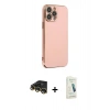 MARSİLYAN™- iPhone 14 Pro Max Kılıf Yankı Serisi - Şeffaf Pasifik Cam Ekran Koruyucu + Raze Metal Kamera Lens - GD