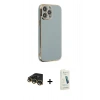MARSİLYAN™- iPhone 14 Pro Max Kılıf Yankı Serisi - Şeffaf Pasifik Cam Ekran Koruyucu + Raze Metal Kamera Lens - GD