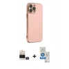 MARSİLYAN™- iPhone 14 Pro Max Kılıf Yankı Serisi - Şeffaf Royal Nano Ekran Koruyucu + Bilvis Titan Kamera Lens - GD