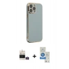 MARSİLYAN™- iPhone 14 Pro Max Kılıf Yankı Serisi - Şeffaf Royal Nano Ekran Koruyucu + Bilvis Titan Kamera Lens - GD