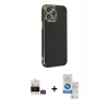 MARSİLYAN™- iPhone 14 Pro Max Kılıf Yankı Serisi - Şeffaf Royal Nano Ekran Koruyucu + Bilvis Titan Kamera Lens - GD