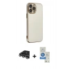 MARSİLYAN™- iPhone 14 Pro Max Kılıf Yankı Serisi - Şeffaf Royal Nano Ekran Koruyucu + Raze Metal Kamera Lens - GS