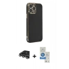 MARSİLYAN™- iPhone 14 Pro Max Kılıf Yankı Serisi - Şeffaf Royal Nano Ekran Koruyucu + Raze Metal Kamera Lens - GS