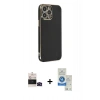MARSİLYAN™- iPhone 14 Pro Max Kılıf Yankı Serisi - Şeffaf Royal Nano Ekran Koruyucu + Bilvis Titan Kamera Lens - SH