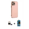 MARSİLYAN™- iPhone 14 Pro Max Kılıf Yankı Serisi - Siyah 18D Cam Ekran Koruyucu + Bilvis Titan Kamera Lens - GD