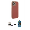 MARSİLYAN™- iPhone 14 Pro Max Kılıf Yankı Serisi - Siyah 18D Cam Ekran Koruyucu + Bilvis Titan Kamera Lens - GD