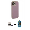 MARSİLYAN™- iPhone 14 Pro Max Kılıf Yankı Serisi - Siyah 18D Cam Ekran Koruyucu + Bilvis Titan Kamera Lens - GS