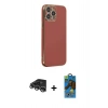 MARSİLYAN™- iPhone 14 Pro Max Kılıf Yankı Serisi - Siyah 18D Cam Ekran Koruyucu + Raze Metal Kamera Lens - GS
