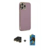 MARSİLYAN™- iPhone 14 Pro Max Kılıf Yankı Serisi - Siyah 18D Cam Ekran Koruyucu + Raze Metal Kamera Lens - GD