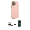 MARSİLYAN™- iPhone 14 Pro Max Kılıf Yankı Serisi - Siyah 360 Mat Full Body Arka Koruyucu + Bilvis Titan Kamera Lens - GS