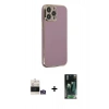 MARSİLYAN™- iPhone 14 Pro Max Kılıf Yankı Serisi - Siyah 360 Mat Full Body Arka Koruyucu + Bilvis Titan Kamera Lens - GS