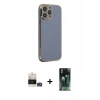 MARSİLYAN™- iPhone 14 Pro Max Kılıf Yankı Serisi - Siyah 360 Mat Full Body Arka Koruyucu + Bilvis Titan Kamera Lens - GS