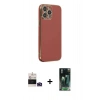 MARSİLYAN™- iPhone 14 Pro Max Kılıf Yankı Serisi - Siyah 360 Mat Full Body Arka Koruyucu + Bilvis Titan Kamera Lens - DNMR