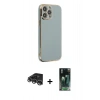 MARSİLYAN™- iPhone 14 Pro Max Kılıf Yankı Serisi - Siyah 360 Mat Full Body Arka Koruyucu + Gümüş Raze Metal Kamera Lens