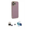 MARSİLYAN™- iPhone 14 Pro Max Kılıf Yankı Serisi - Siyah 3D Antistatik Cam Ekran Koruyucu + Bilvis Titan Kamera Lens - GD