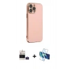 MARSİLYAN™- iPhone 14 Pro Max Kılıf Yankı Serisi - Siyah 3D Antistatik Cam Ekran Koruyucu + Bilvis Titan Kamera Lens - DNMR