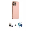 MARSİLYAN™- iPhone 14 Pro Max Kılıf Yankı Serisi - Siyah 3D Antistatik Cam Ekran Koruyucu + Bilvis Titan Kamera Lens - GD
