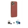 MARSİLYAN™- iPhone 14 Pro Max Kılıf Yankı Serisi - Siyah 3D Antistatik Cam Ekran Koruyucu + Bilvis Titan Kamera Lens - GS
