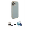 MARSİLYAN™- iPhone 14 Pro Max Kılıf Yankı Serisi - Siyah 3D Antistatik Cam Ekran Koruyucu + Bilvis Titan Kamera Lens - GS