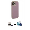MARSİLYAN™- iPhone 14 Pro Max Kılıf Yankı Serisi - Siyah 3D Antistatik Cam Ekran Koruyucu + Bilvis Titan Kamera Lens - DNMR