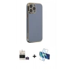 MARSİLYAN™- iPhone 14 Pro Max Kılıf Yankı Serisi - Siyah 3D Antistatik Cam Ekran Koruyucu + Bilvis Titan Kamera Lens - GD