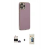 MARSİLYAN™- iPhone 14 Pro Max Kılıf Yankı Serisi - Siyah 6D Mat Seramik Hayalet Nano Ekran Koruyucu + Bilvis Titan Kamera Lens - GS