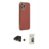 MARSİLYAN™- iPhone 14 Pro Max Kılıf Yankı Serisi - Siyah 6D Mat Seramik Hayalet Nano Ekran Koruyucu + Gold Raze Metal Kamera Lens