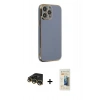 MARSİLYAN™- iPhone 14 Pro Max Kılıf Yankı Serisi - Siyah 6D Mat Seramik Hayalet Nano Ekran Koruyucu + Gold Raze Metal Kamera Lens