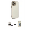 MARSİLYAN™- iPhone 14 Pro Max Kılıf Yankı Serisi - Siyah 6D Mat Seramik Hayalet Nano Ekran Koruyucu + Bilvis Titan Kamera Lens - GD