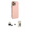 MARSİLYAN™- iPhone 14 Pro Max Kılıf Yankı Serisi - Siyah 6D Mat Seramik Hayalet Nano Ekran Koruyucu + Bilvis Titan Kamera Lens - GD