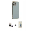 MARSİLYAN™- iPhone 14 Pro Max Kılıf Yankı Serisi - Siyah 6D Mat Seramik Hayalet Nano Ekran Koruyucu + Bilvis Titan Kamera Lens - GD