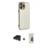 MARSİLYAN™- iPhone 14 Pro Max Kılıf Yankı Serisi - Siyah 6D Mat Seramik Hayalet Nano Ekran Koruyucu + Raze Metal Kamera Lens - GS