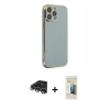MARSİLYAN™- iPhone 14 Pro Max Kılıf Yankı Serisi - Siyah 6D Mat Seramik Hayalet Nano Ekran Koruyucu + Raze Metal Kamera Lens - GS