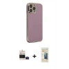 MARSİLYAN™- iPhone 14 Pro Max Kılıf Yankı Serisi - Siyah 6D Mat Seramik Hayalet Nano Ekran Koruyucu + Siyah Bilvis Titan Kamera Lens