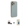 MARSİLYAN™- iPhone 14 Pro Max Kılıf Yankı Serisi - Siyah 6D Mat Seramik Hayalet Nano Ekran Koruyucu + Siyah Bilvis Titan Kamera Lens