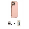MARSİLYAN™- iPhone 14 Pro Max Kılıf Yankı Serisi - Siyah 6D Mat Seramik Hayalet Nano Ekran Koruyucu + Siyah Bilvis Titan Kamera Lens