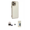 MARSİLYAN™- iPhone 14 Pro Max Kılıf Yankı Serisi - Siyah 6D Mat Seramik Hayalet Nano Ekran Koruyucu + Siyah Bilvis Titan Kamera Lens