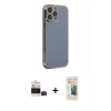 MARSİLYAN™- iPhone 14 Pro Max Kılıf Yankı Serisi - Siyah 6D Mat Seramik Hayalet Nano Ekran Koruyucu + Siyah Bilvis Titan Kamera Lens