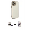 MARSİLYAN™- iPhone 14 Pro Max Kılıf Yankı Serisi - Siyah Bilvis 3D Mat Cam Ekran Koruyucu + Bilvis Titan Kamera Lens - DNMR