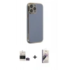 MARSİLYAN™- iPhone 14 Pro Max Kılıf Yankı Serisi - Siyah Bilvis 3D Mat Cam Ekran Koruyucu + Gold Bilvis Titan Kamera Lens