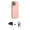 MARSİLYAN™- iPhone 14 Pro Max Kılıf Yankı Serisi - Siyah Bilvis 3D Mat Cam Ekran Koruyucu + Raze Metal Kamera Lens - GS