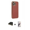 MARSİLYAN™- iPhone 14 Pro Max Kılıf Yankı Serisi - Siyah Bilvis 3D Mat Cam Ekran Koruyucu + Raze Metal Kamera Lens - GD