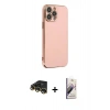 MARSİLYAN™- iPhone 14 Pro Max Kılıf Yankı Serisi - Siyah Bilvis 3D Mat Cam Ekran Koruyucu + Raze Metal Kamera Lens - GD