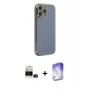 MARSİLYAN™- iPhone 14 Pro Max Kılıf Yankı Serisi - Siyah Bilvis 5in1 3D Magic Cam Ekran Koruyucu + Bilvis Titan Kamera Lens - DNMR