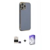 MARSİLYAN™- iPhone 14 Pro Max Kılıf Yankı Serisi - Siyah Bilvis 5in1 3D Magic Cam Ekran Koruyucu + Bilvis Titan Kamera Lens - GS